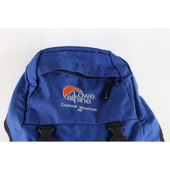 Vintage Lowe Alpine Contour Mountain 40 Distressed Outdoor Hiking Backpack Blue - Picture 2 of 16